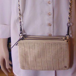 Elliott Lucca 3 Section Woven Leather Crossbody
